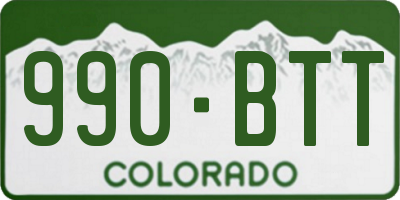 CO license plate 990BTT