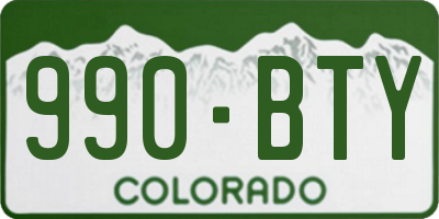 CO license plate 990BTY