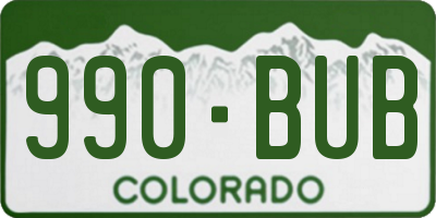 CO license plate 990BUB