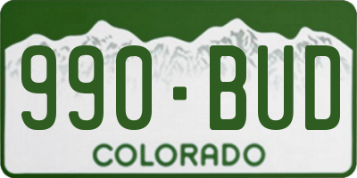 CO license plate 990BUD