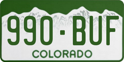 CO license plate 990BUF