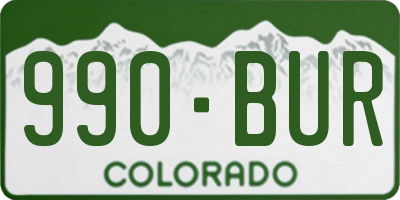 CO license plate 990BUR