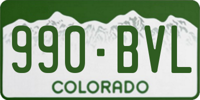 CO license plate 990BVL