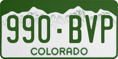 CO license plate 990BVP