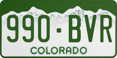 CO license plate 990BVR