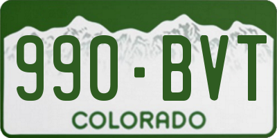 CO license plate 990BVT