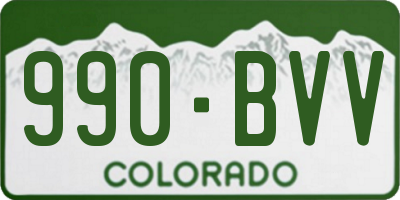CO license plate 990BVV