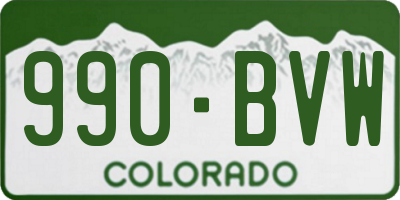CO license plate 990BVW