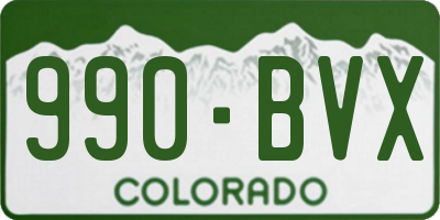 CO license plate 990BVX