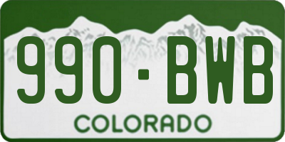 CO license plate 990BWB