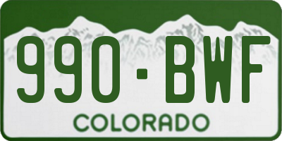 CO license plate 990BWF