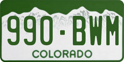 CO license plate 990BWM