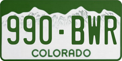 CO license plate 990BWR