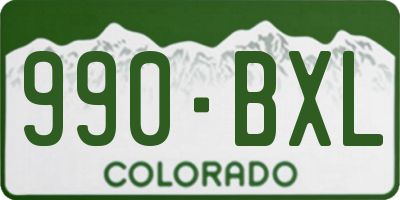 CO license plate 990BXL