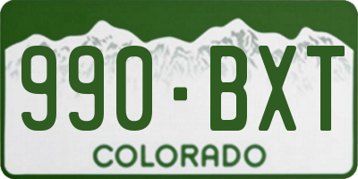 CO license plate 990BXT