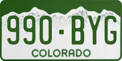 CO license plate 990BYG