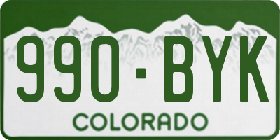 CO license plate 990BYK