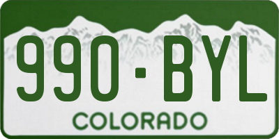 CO license plate 990BYL
