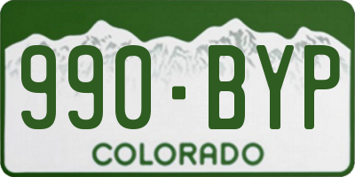 CO license plate 990BYP