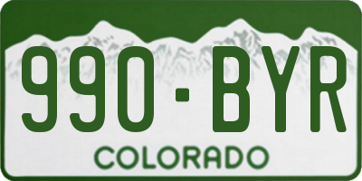 CO license plate 990BYR