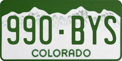 CO license plate 990BYS