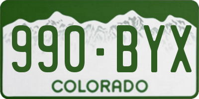 CO license plate 990BYX