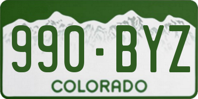CO license plate 990BYZ