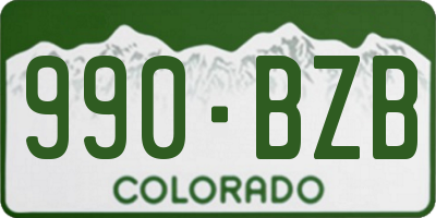 CO license plate 990BZB