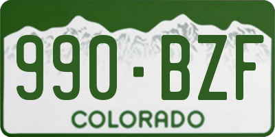 CO license plate 990BZF