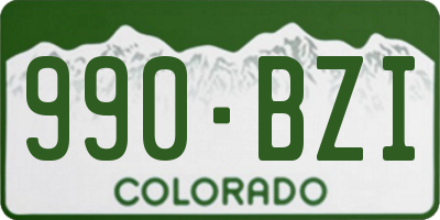CO license plate 990BZI