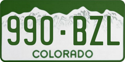 CO license plate 990BZL