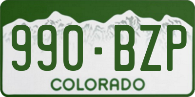 CO license plate 990BZP