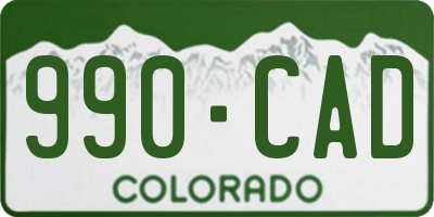 CO license plate 990CAD
