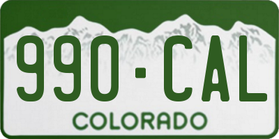 CO license plate 990CAL