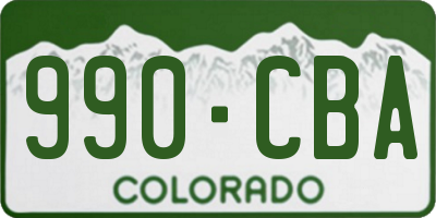 CO license plate 990CBA
