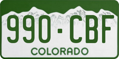 CO license plate 990CBF