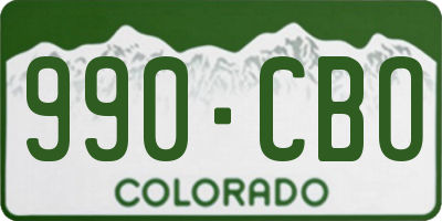 CO license plate 990CBO