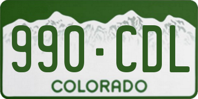 CO license plate 990CDL