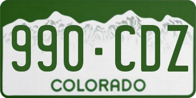 CO license plate 990CDZ