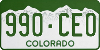 CO license plate 990CEO