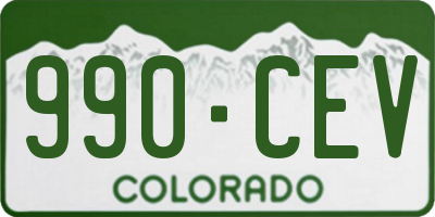 CO license plate 990CEV