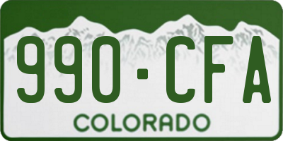 CO license plate 990CFA