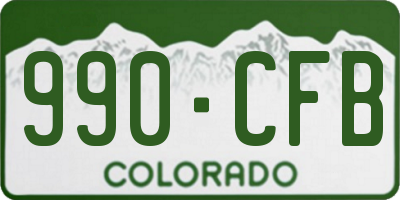 CO license plate 990CFB