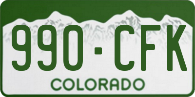 CO license plate 990CFK