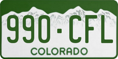 CO license plate 990CFL