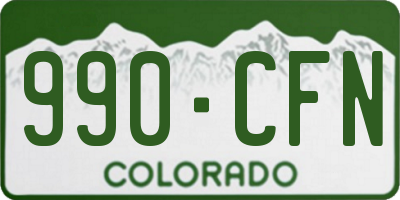 CO license plate 990CFN