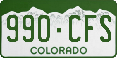CO license plate 990CFS