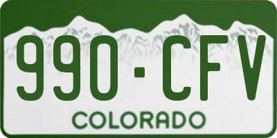 CO license plate 990CFV