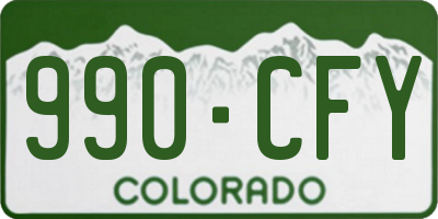CO license plate 990CFY