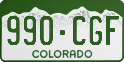 CO license plate 990CGF
